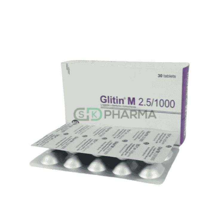 Glitin M Tablet 2.5 mg+1000 mg (Linagliptin + Metformin Hydrochloride)