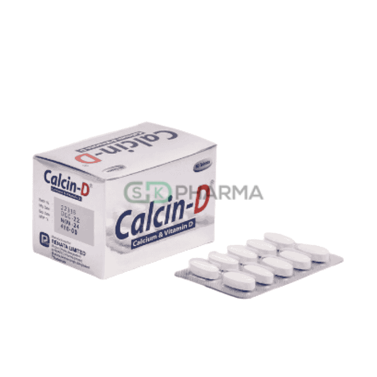Calcin-D Tablet 500 mg+200 IU (Conventional Calcium + Vitamin D3)