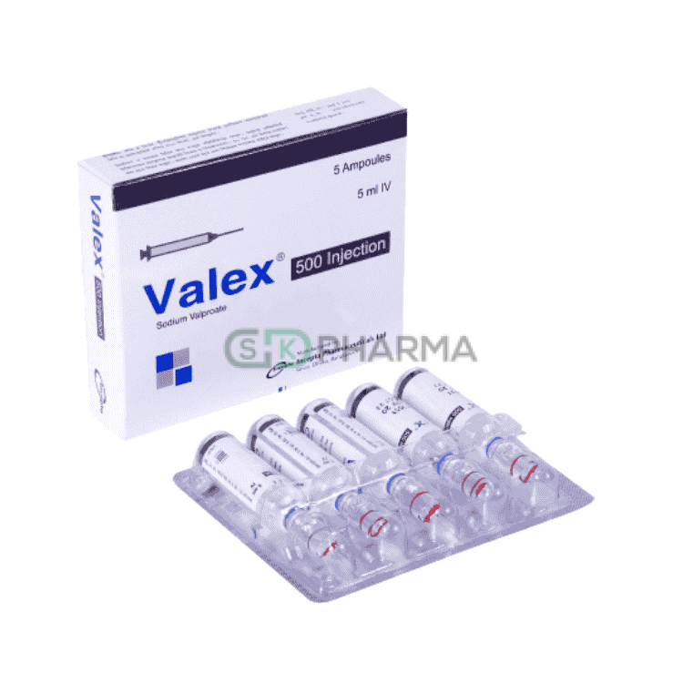 Valex Injection 500 mg/5 ml (Sodium Valproate)