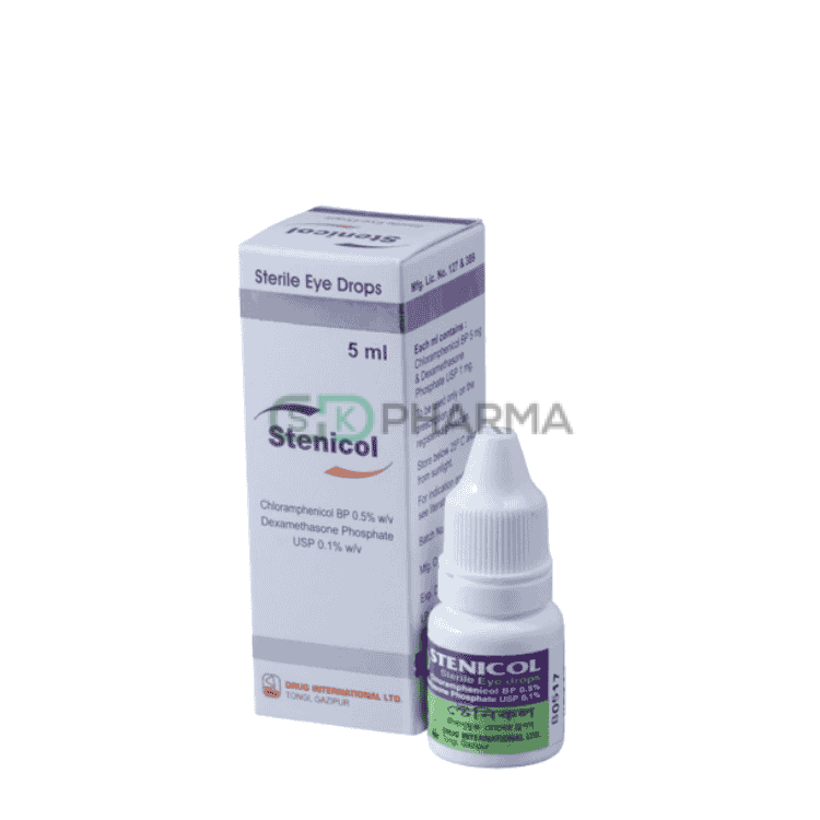 Stenicol Eye Drop 0.1%+0.5% (Dexamethasone + Chloramphenicol)