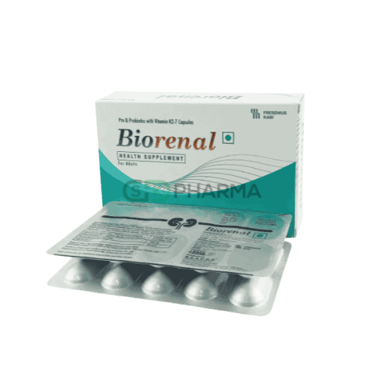 BioRenal Capsule 24.5 Billion CFU+100 mg+50 mcg (Probiotic + Prebiotic + Vitamin K2-7)