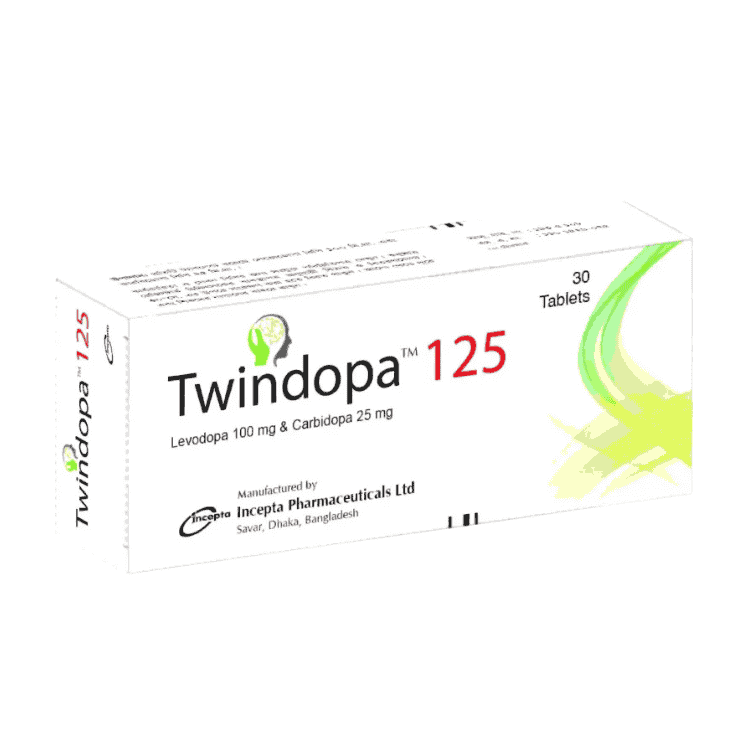 Twindopa Tablet 100 mg+25 mg (Levodopa + Carbidopa)