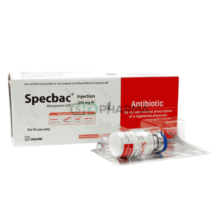 Specbac Injection 250 mg/vial (Meropenem Trihydrate)