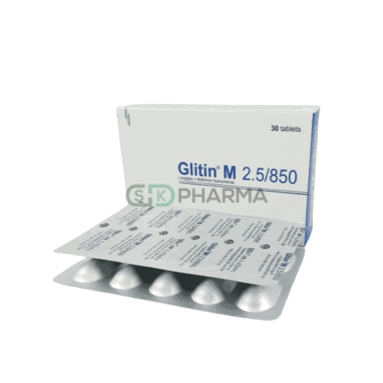 Glitin M Tablet 2.5 mg+850 mg (Linagliptin + Metformin Hydrochloride)