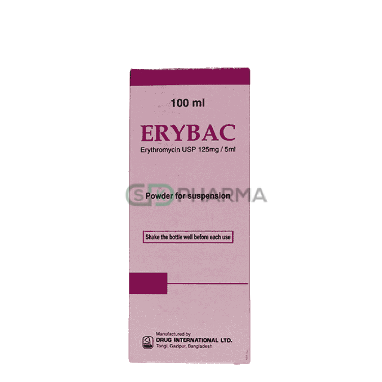 Erybac Suspension 125 mg/5 ml (Erythromycin (Oral))