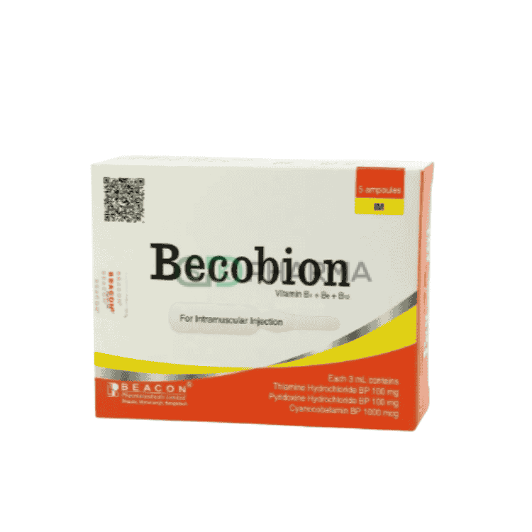 Becobion Injection (100 mg+100 mg+1 mg)/3 ml (Vitamin B1, B6 & B12)