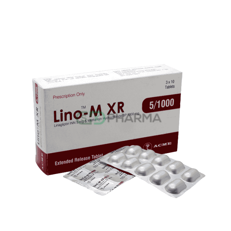 Lino-M XR Tablet 5 mg+1000 mg (Linagliptin + Metformin Hydrochloride)