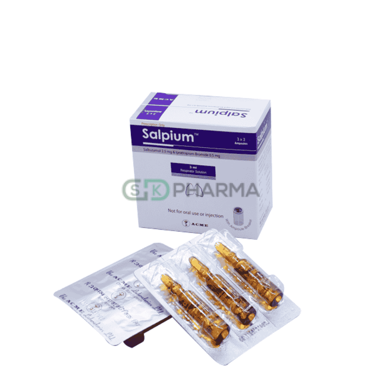 Salpium Respirator Solution (2.5 mg+500 mcg)/3 ml (Salbutamol + Ipratropium (Solution for inhalation))