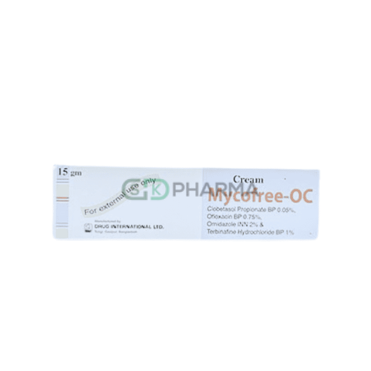 Mycofree-OC Cream 0.05%+0.75%+2%+1% (Clobetasol Propionate + Ofloxacin + Ornidazole + Terbinafine)