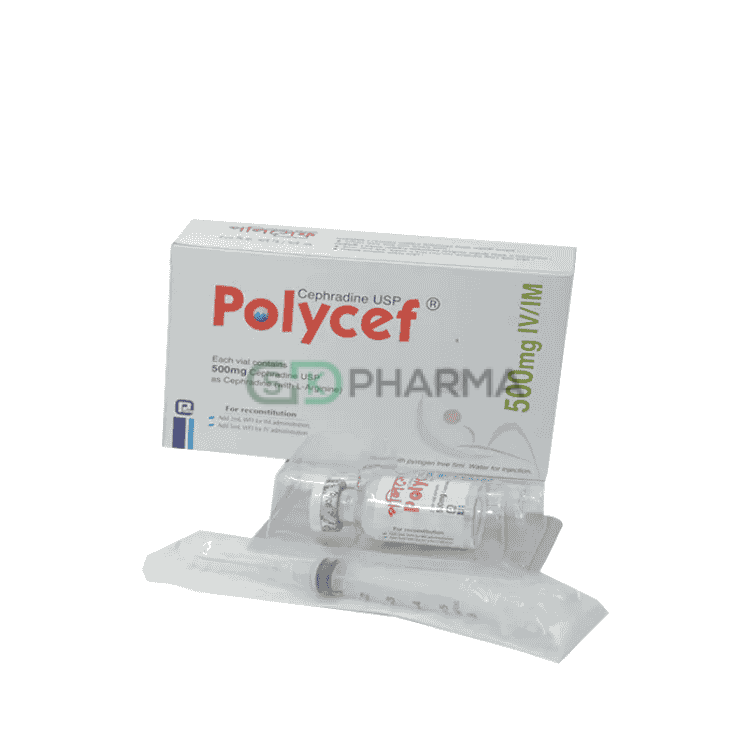 Polycef Injection 500 mg/vial (Cephradine)
