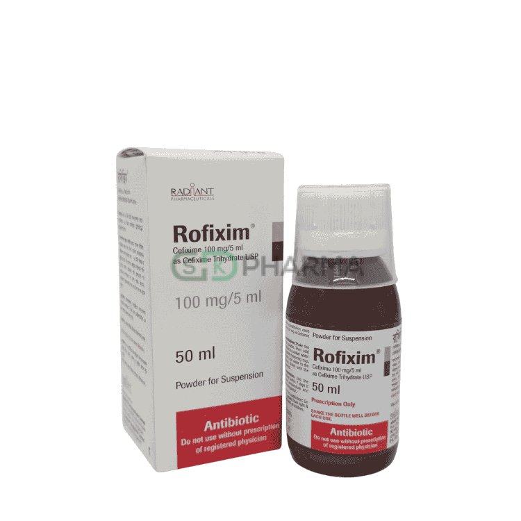 Rofixim Suspension 100 mg/5 ml (Cefixime Trihydrate)