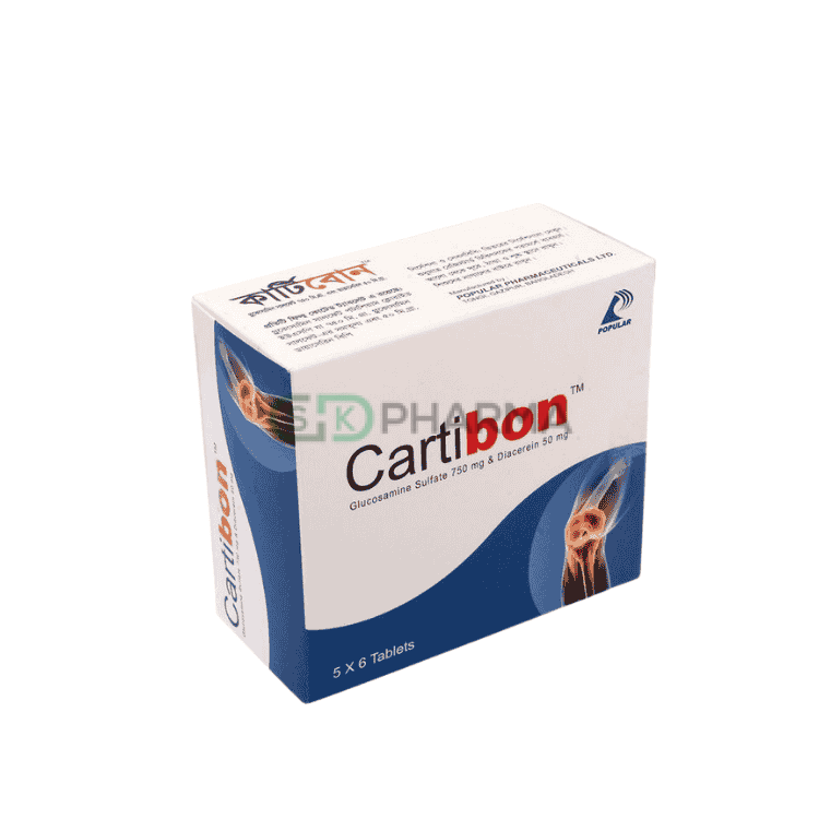 Cartibon Tablet 750 mg+50 mg (Glucosamine Sulfate + Diacerein)