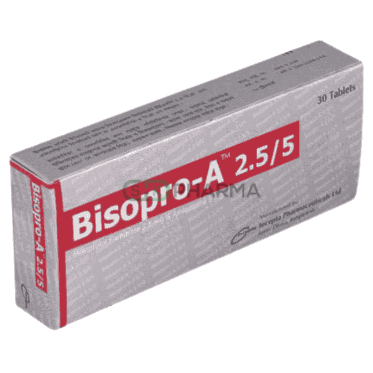 Bisopro-A Tablet 2.5 mg+5 mg (Bisoprolol Fumarate + Amlodipine Besilate)