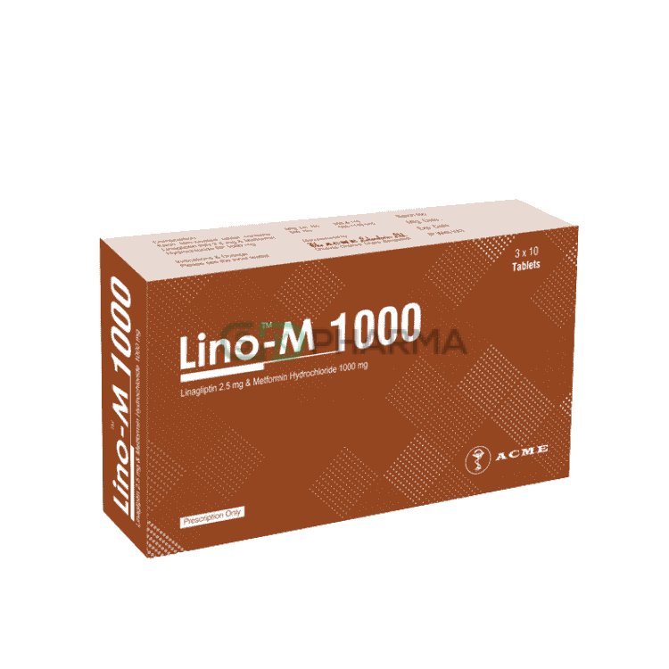 Lino-M Tablet 2.5 mg+1000 mg (Linagliptin + Metformin Hydrochloride)