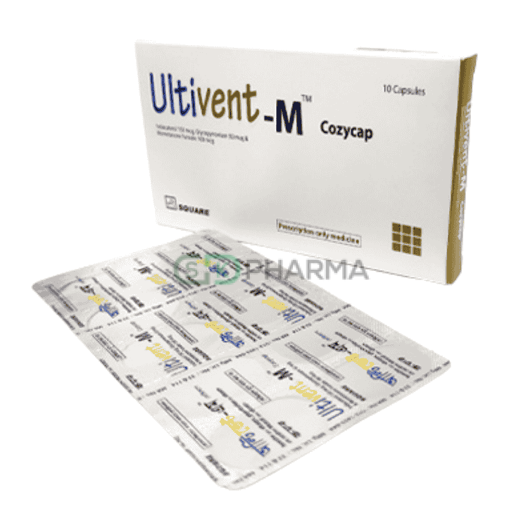 Ultivent-M Inhalation Capsule 150 mcg+50 mcg+160 mcg (Indacaterol + Glycopyrronium + Mometasone Furoate)