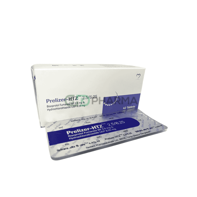 Prelizer-HTZ Tablet 2.5 mg+6.25 mg (Bisoprolol Fumarate + Hydrochlorothiazide)