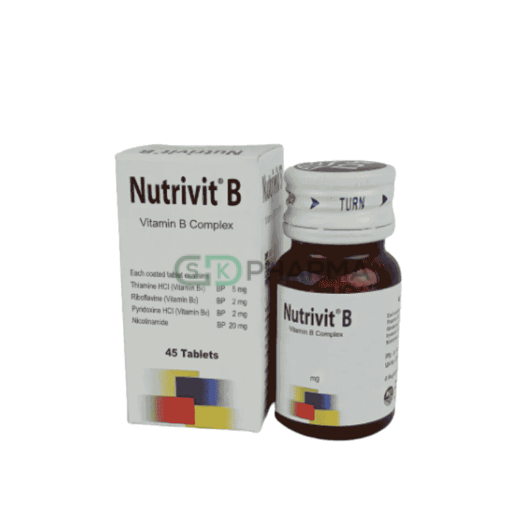 Nutrivit-B Tablet 5 mg+2 mg+2 mg+20 mg (Vitamin B complex)