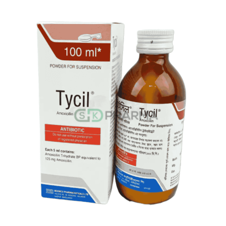 Tycil Suspension 125 mg/5 ml (Amoxicillin Trihydrate)