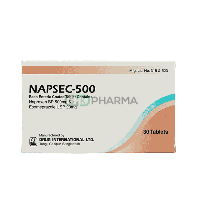 Napsec Tablet 500 mg+20 mg (Naproxen Sodium + Esomeprazole Magnesium)
