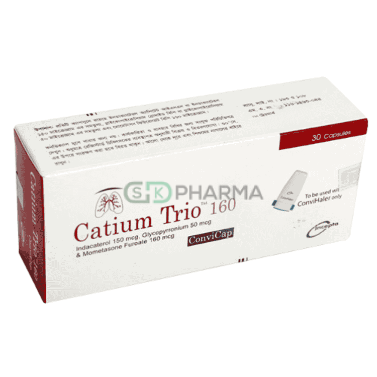 Catium Trio Inhalation Capsule 150 mcg+50 mcg+160 mcg (Indacaterol + Glycopyrronium + Mometasone Furoate)