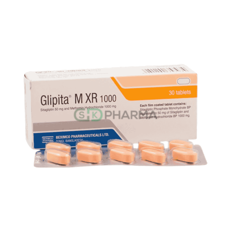 Glipita M XR Tablet 50 mg+1000 mg (Sitagliptin + Metformin Hydrochloride)