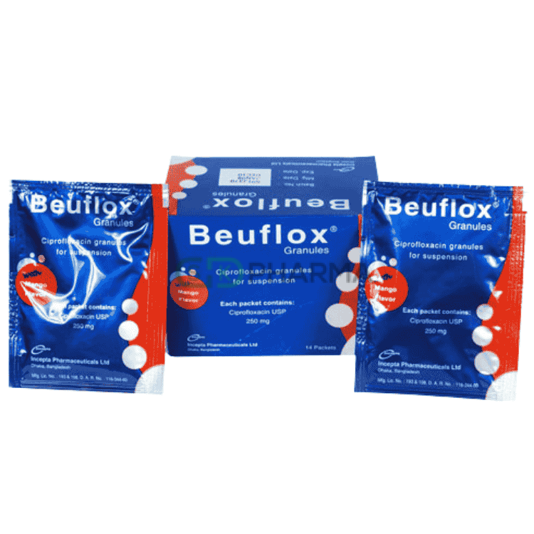 Beuflox Powder 250 mg/sachet (Ciprofloxacin)