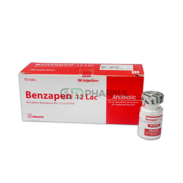 Benzapen Injection 12 lac units/vial (Benzathine Benzylpenicillin)