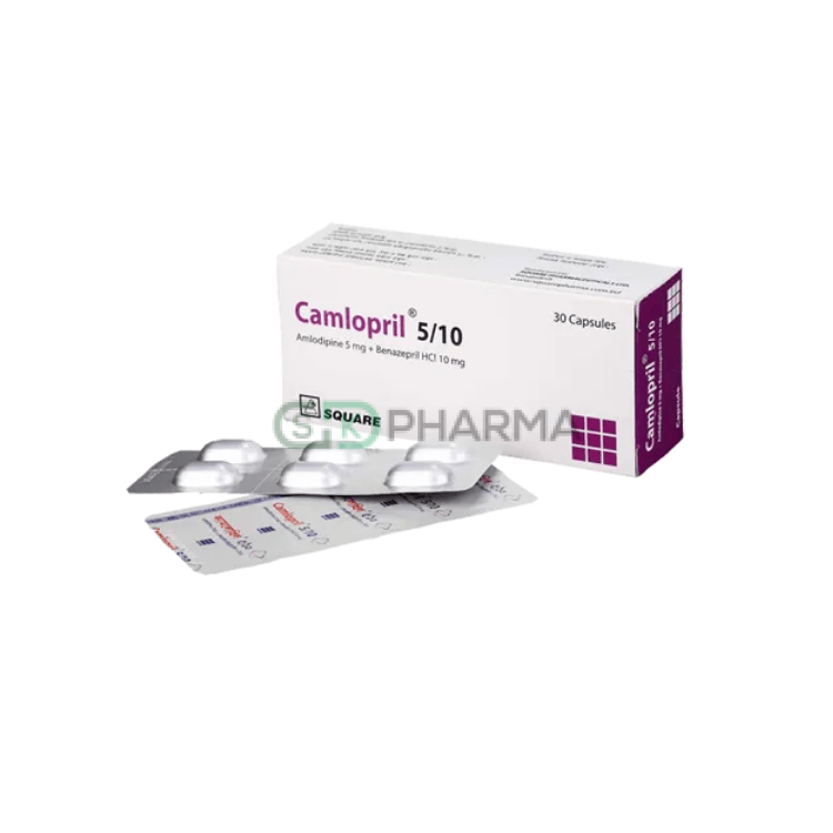 Camlopril Capsule 10 mg+20 mg (Amlodipine Besilate + Benazepril Hydrochloride)