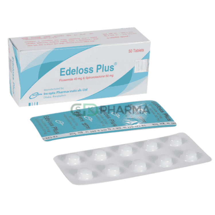 Edeloss Plus Tablet 40 mg+50 mg (Furosemide + Spironolactone)
