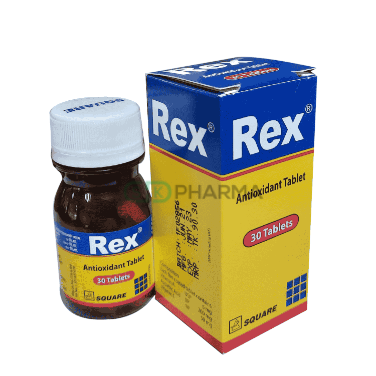 Rex Tablet 6 mg+200 mg+50 mg (Beta carotene + Vitamin C + Vitamin E)