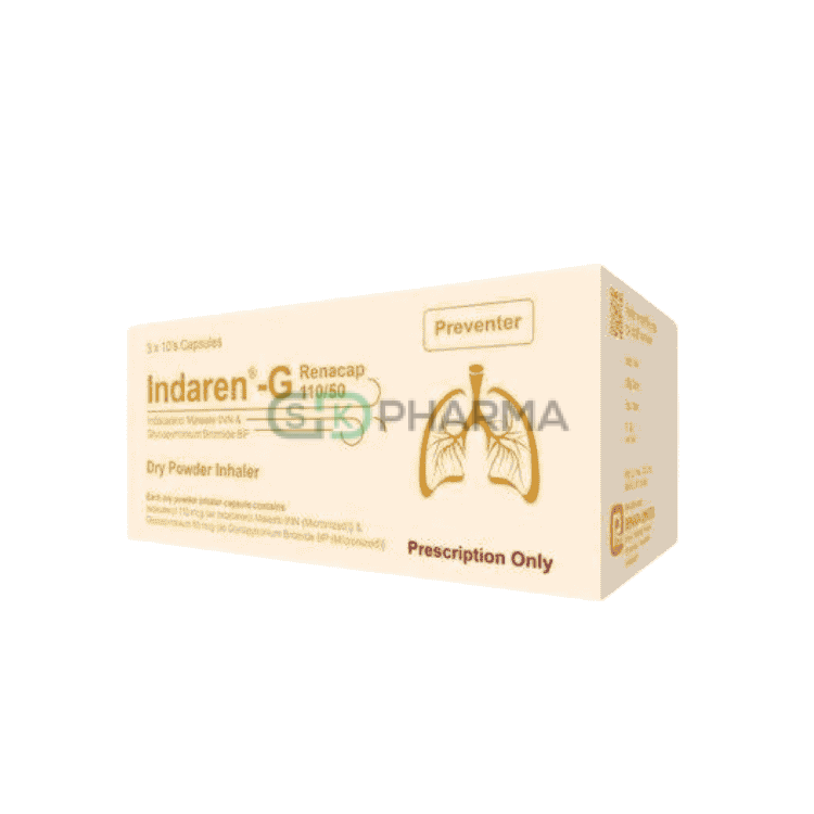Indaren-G Inhalation Capsule 110 mcg+50 mcg (Indacaterol + Glycopyrronium)