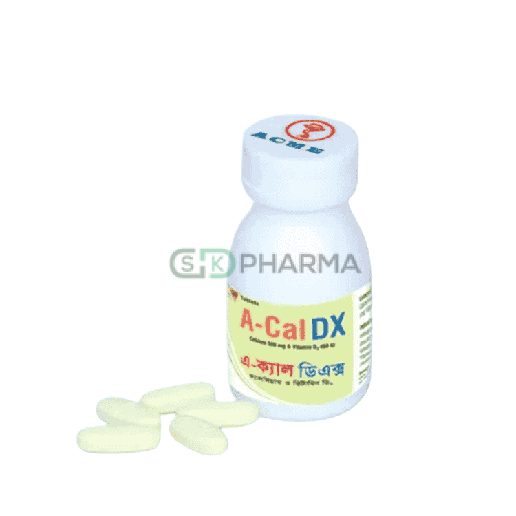 A-Cal DX Tablet 500 mg+400 IU (Elemental Calcium + Vitamin D3)