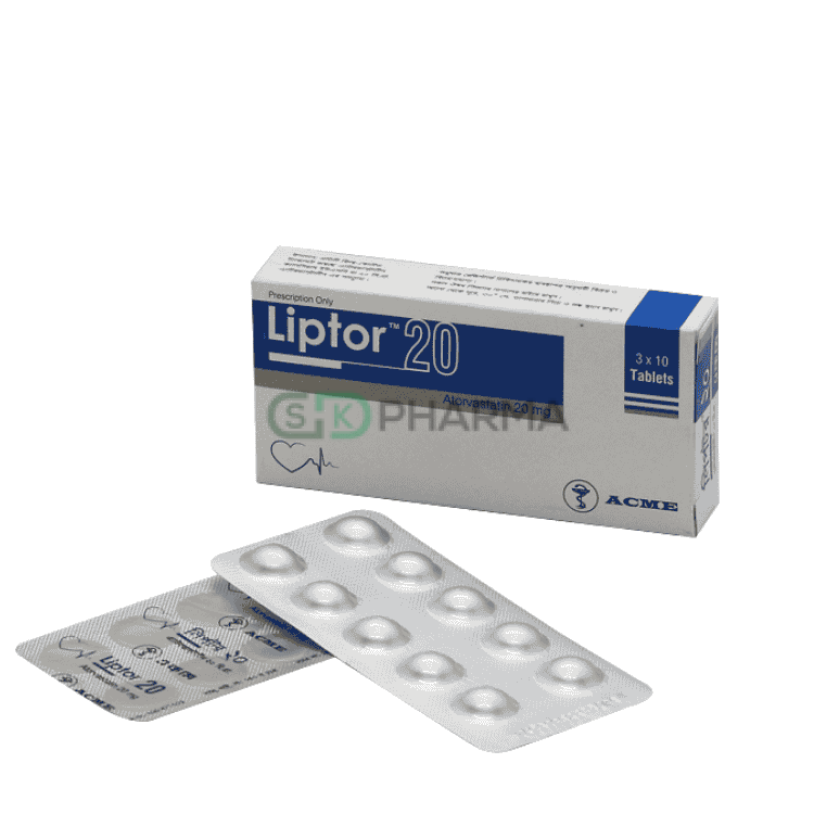 Liptor Tablet 20 mg (Atorvastatin Calcium)