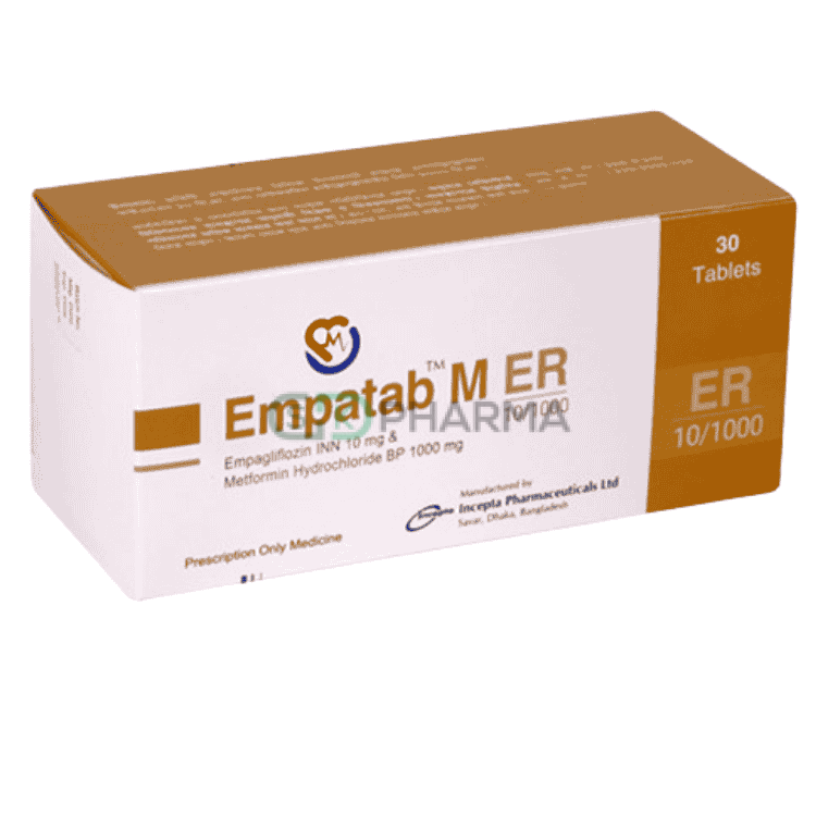 Empatab M ER Tablet 10 mg+1000 mg (Empagliflozin + Metformin Hydrochloride)