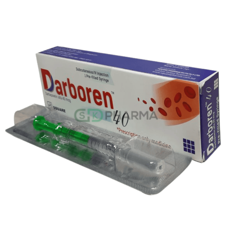 Darboren Injection 40 mcg/0.4 ml (Darbepoetin Alfa)