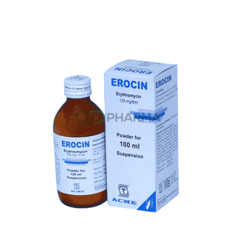 Erocin Suspension 125 mg/5 ml (Erythromycin (Oral))