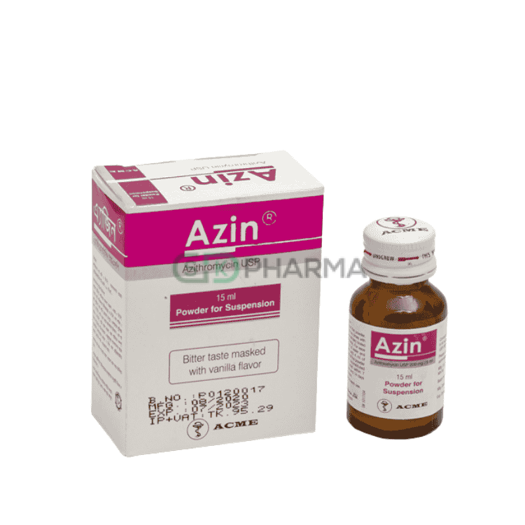 Azin Suspension 200 mg/5 ml (Azithromycin Dihydrate)