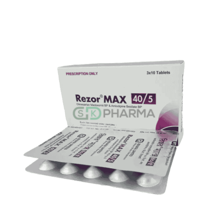 Rezor Max Tablet 5 mg+40 mg (Amlodipine Besilate + Olmesartan Medoxomil)