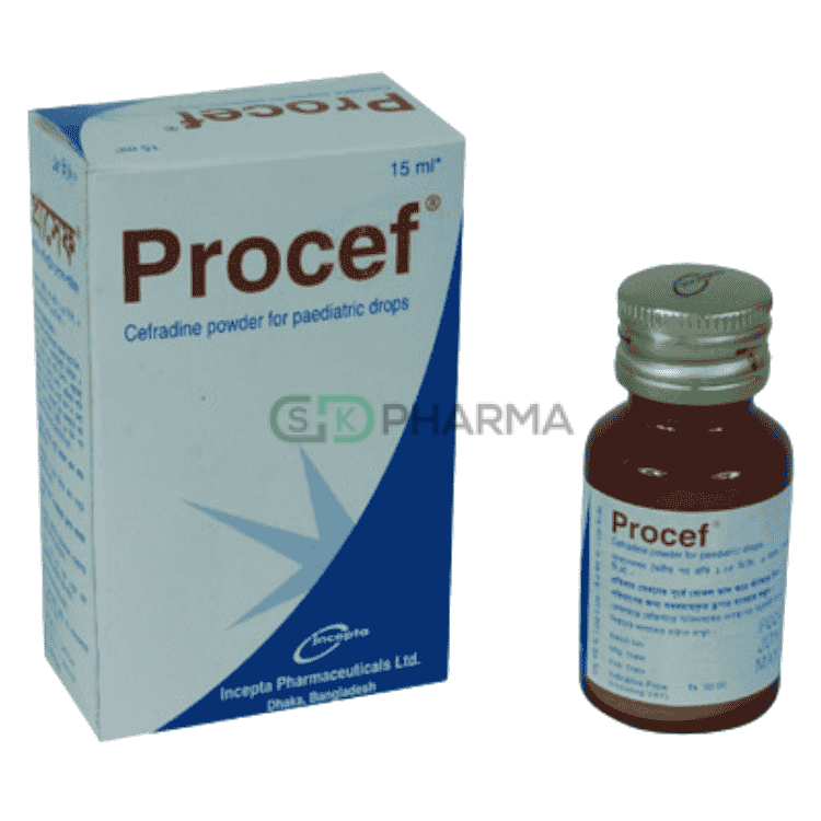 Procef Pediatric Drop 125 mg/1.25 ml (Cephradine)