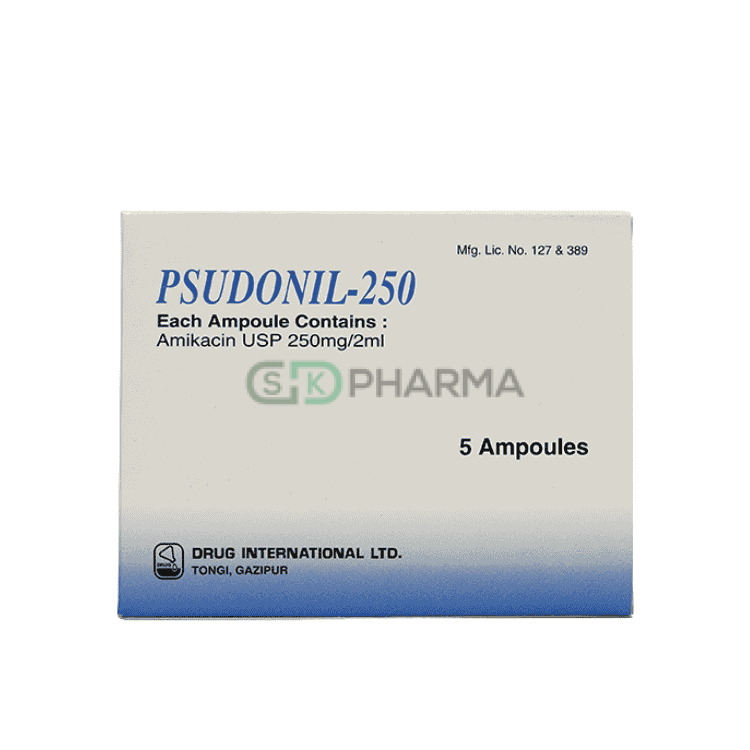 Psudonil Injection 250 mg/2 ml (Amikacin)