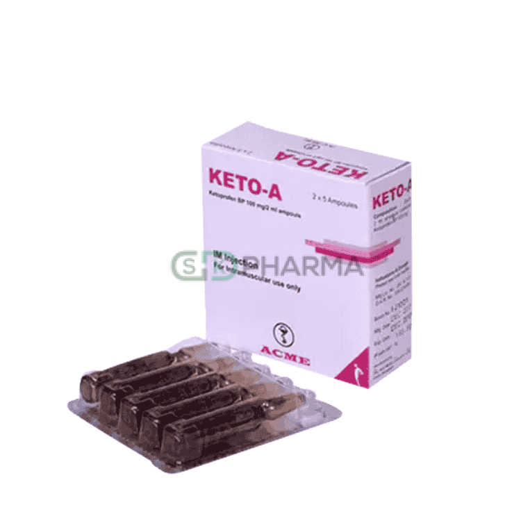 Keto-A Injection 100 mg/2 ml (Ketoprofen)