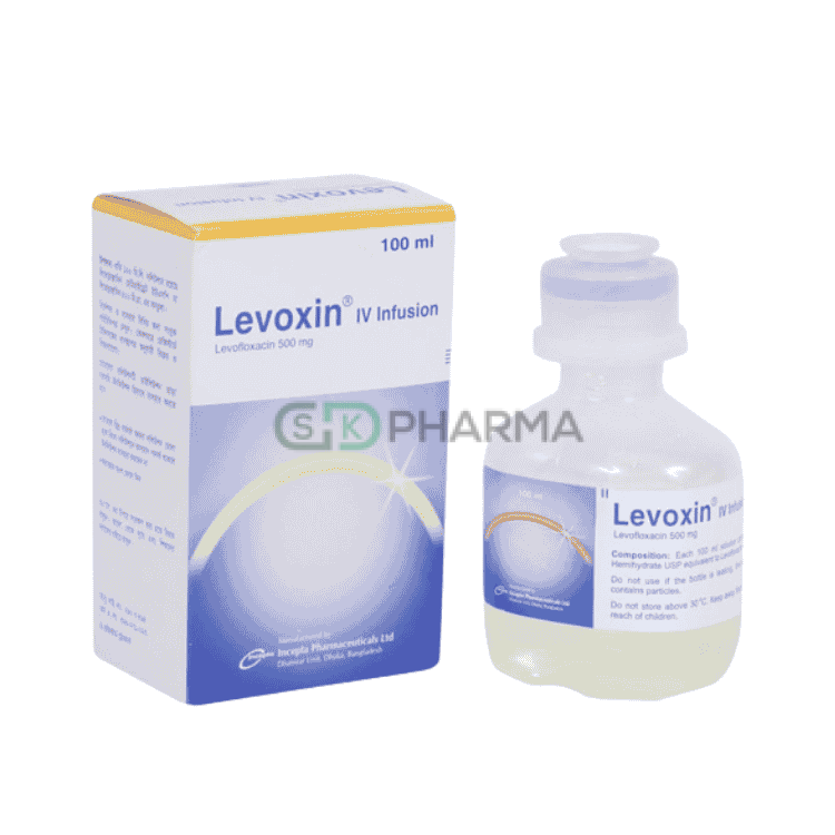 Levoxin Injection 500 mg/100 ml (Levofloxacin Hemihydrate)