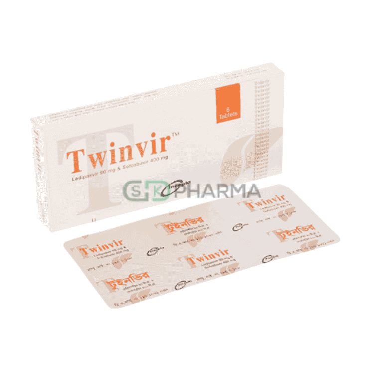 Twinvir Tablet 90 mg+400 mg (Ledipasvir + Sofosbuvir)