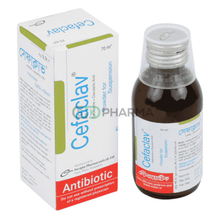 Cefaclav Suspension (125 mg+31.25 mg)/5 ml (Cefuroxime Axetil + Clavulanic Acid)
