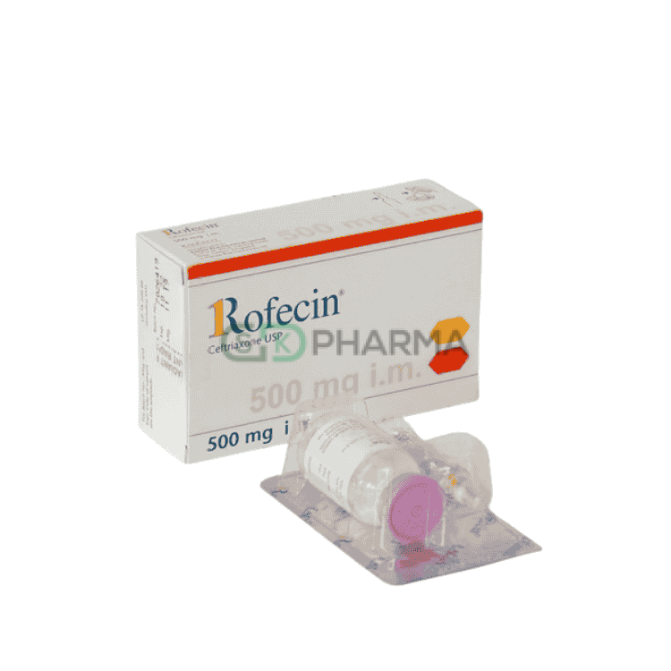 Rofecin Injection 500 mg/vial IM (Ceftriaxone Sodium)