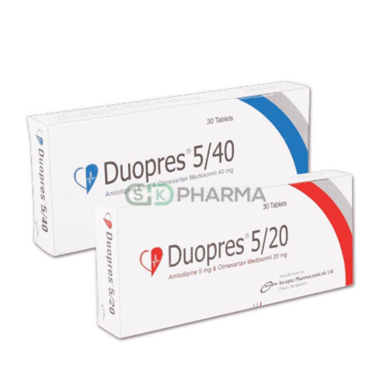 Duopres Tablet 5 mg+40 mg (Amlodipine Besilate + Olmesartan Medoxomil)