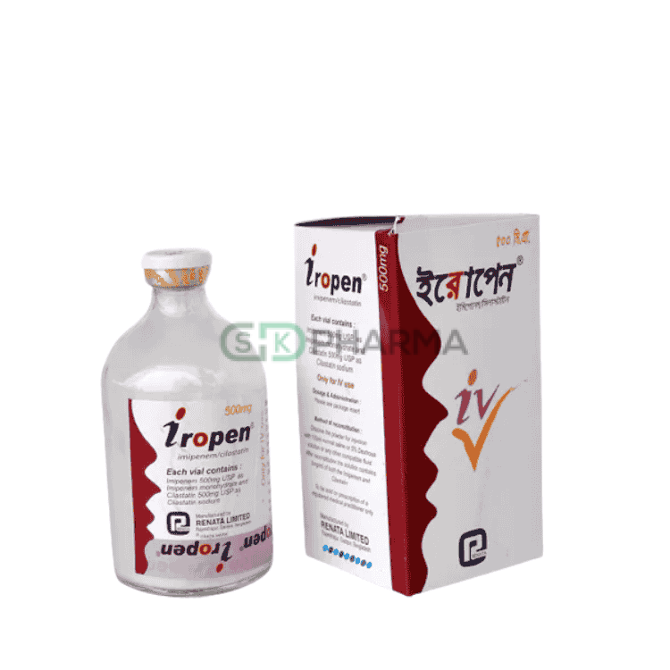 Iropen Injection (500 mg+500 mg)/vial (Imipenem + Cilastatin)