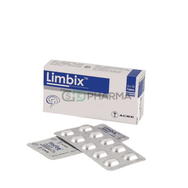 Limbix Tablet 12.5 mg+5 mg (Amitriptyline Hydrochloride + Chlordiazepoxide)