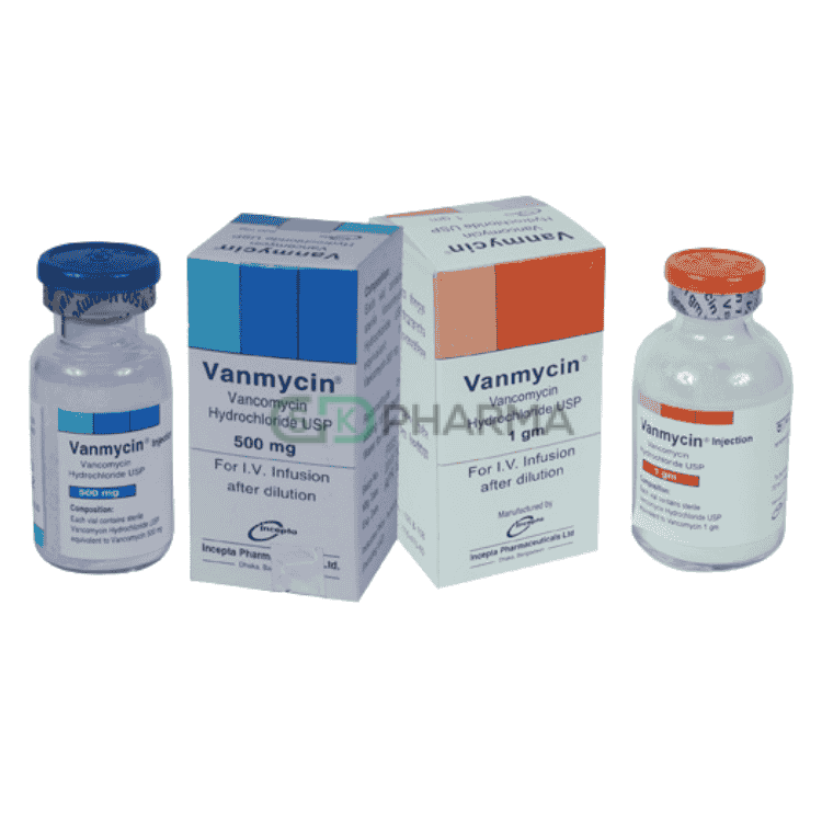 Vanmycin Injection 1 gm/vial (Vancomycin Hydrochloride)