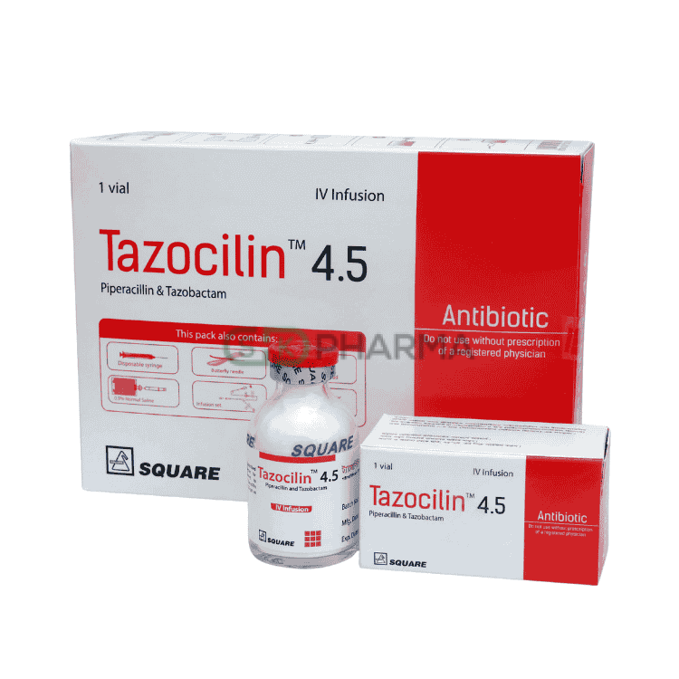 Tazocilin Injection (4 gm+0.5 gm)/vial (Piperacillin + Tazobactam)